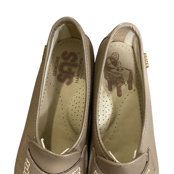 SAS Classic Moc Toe Penny Loafer Mocha Leather in Size 6.5 - Picture 8 of 10